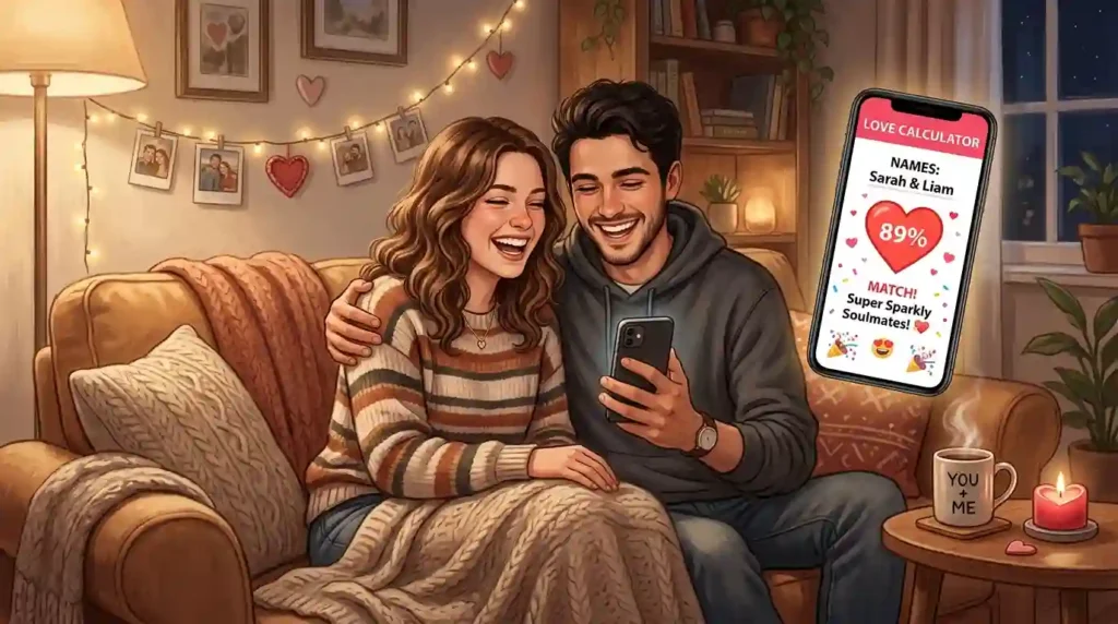 Couples Using a Love Calculator for Fun