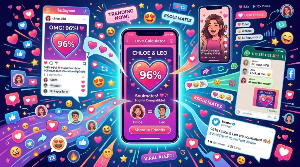 Social Sharing and Viral Love Calculator Results