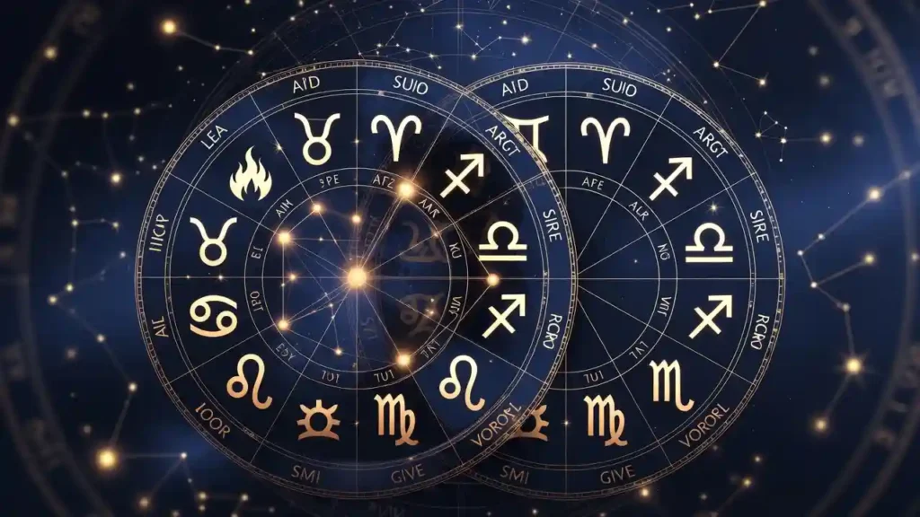 two zodiac wheels overlapping
