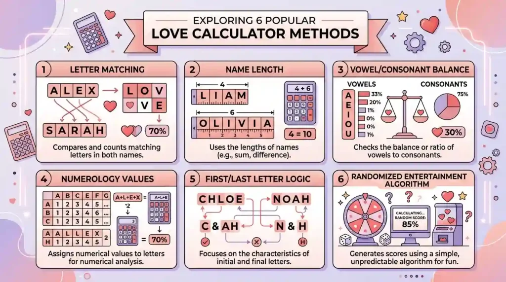 six love calculator methods